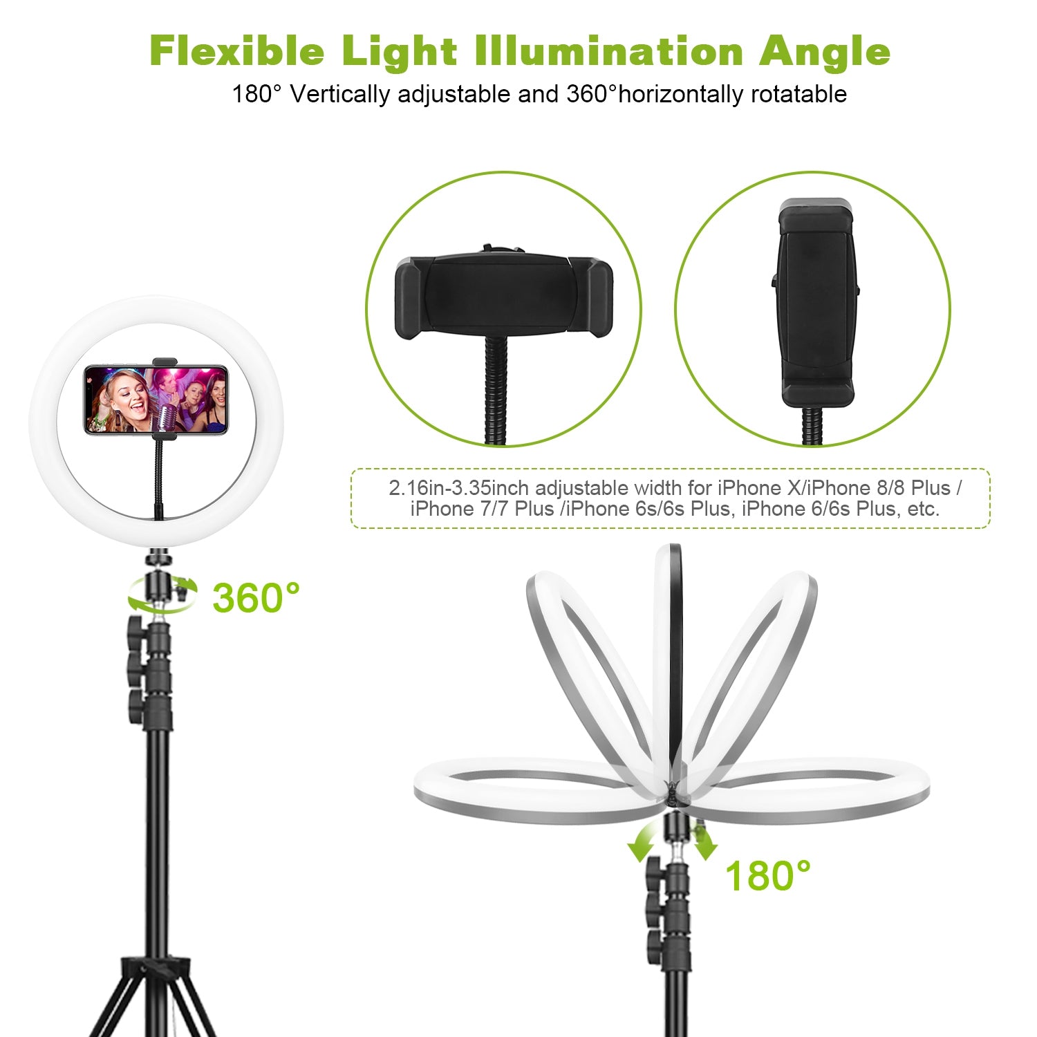 10" LED Ring Light c/ Tripé & Suporte Celular